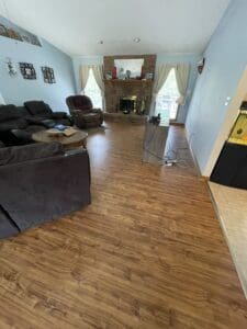 Waterproof and pet-proof LVP floors in a Wentzville family room